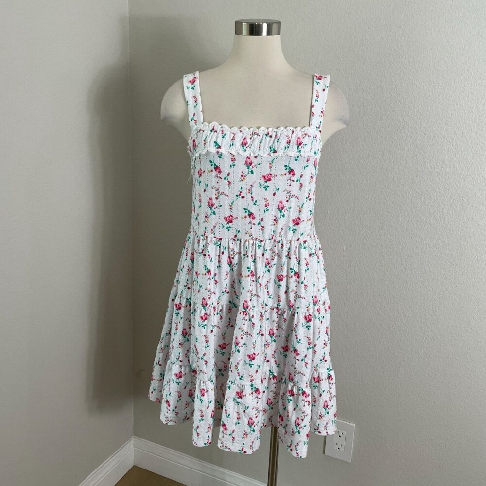 NEW $79 Betsey Johnson Womens Small Rosebud Eyelet Fit &‎ Flare Dress Sleeveless